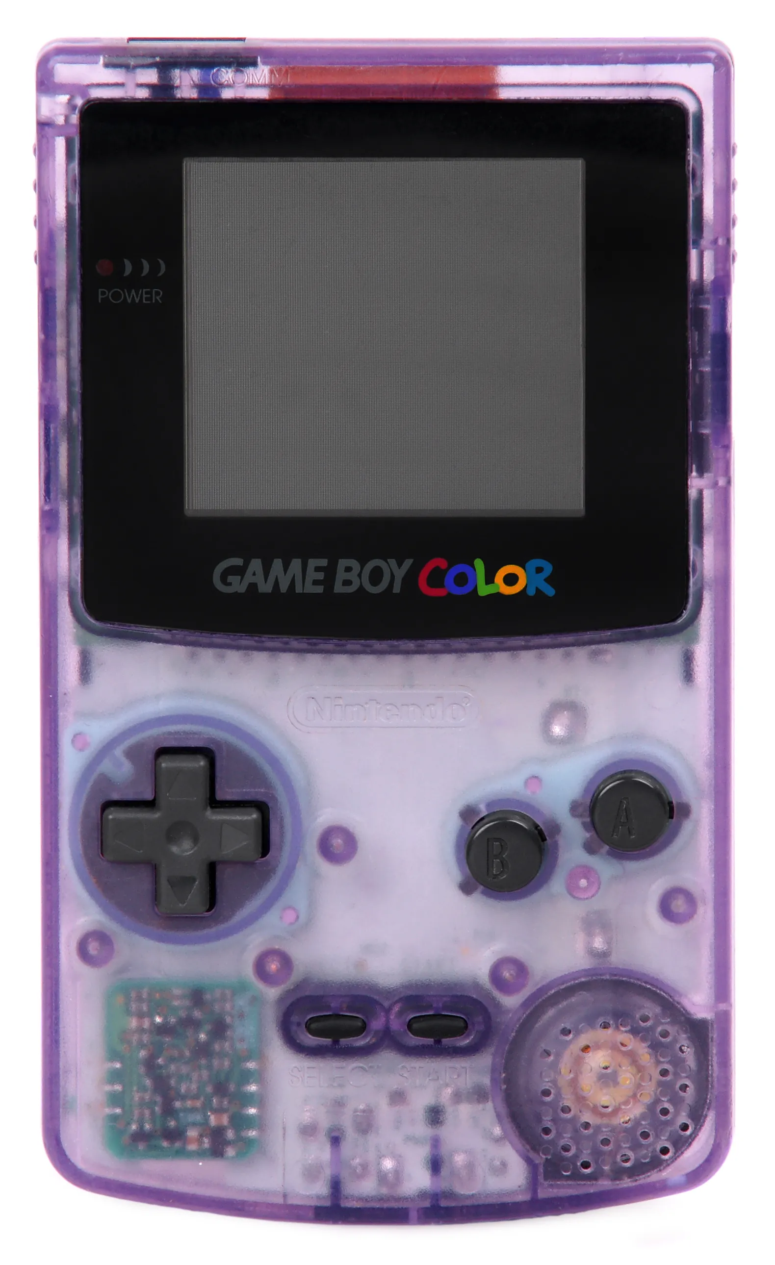 Game Boy Color morada, vista frontal
