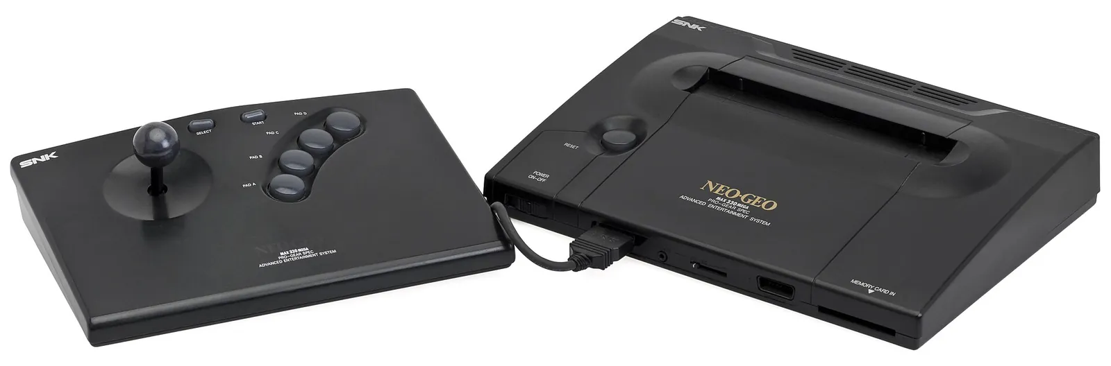 Consola Neo Geo AES con su mando de palanca