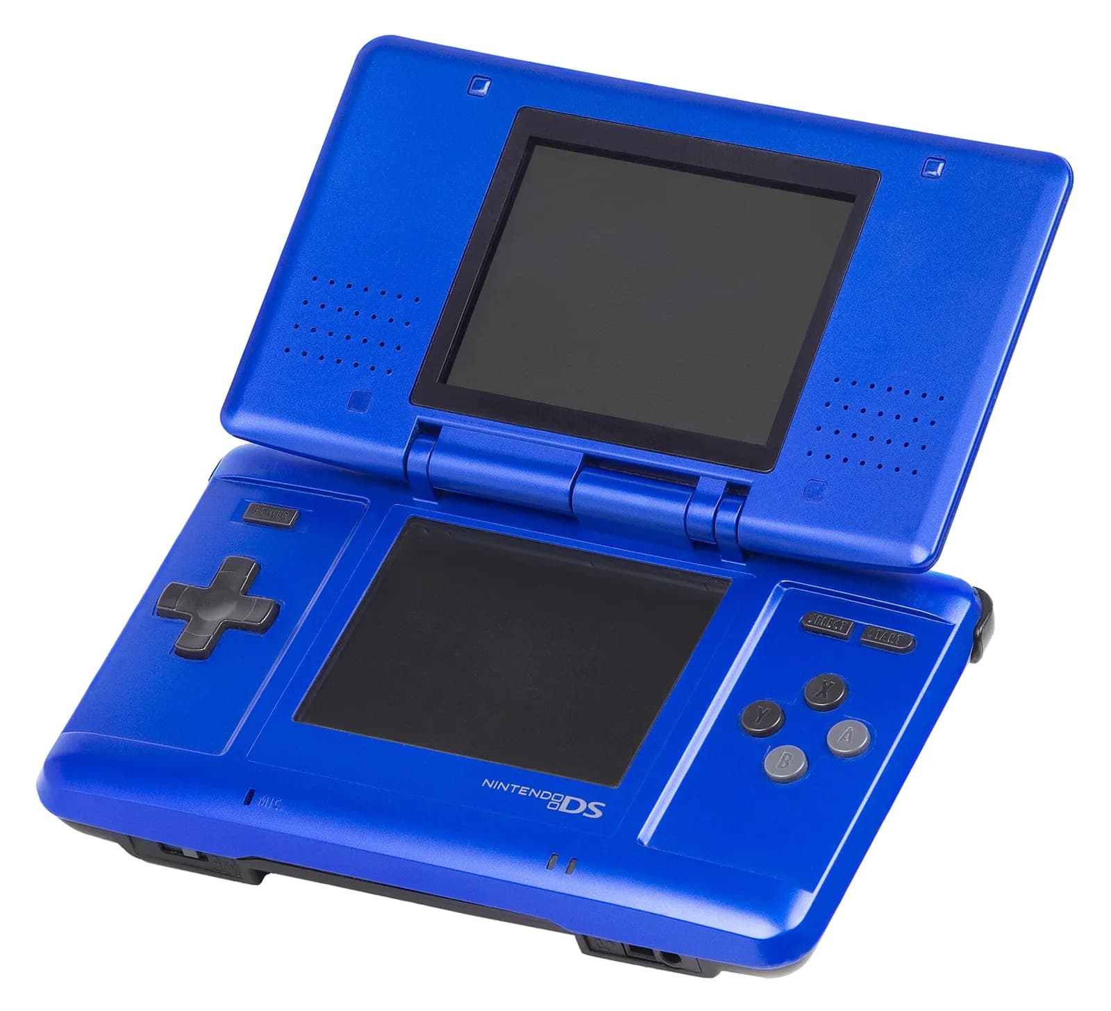 Nintendo DS original azul, abierta