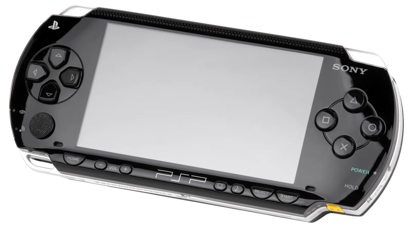 PSP-1000 de Sony, negra, vista frontal