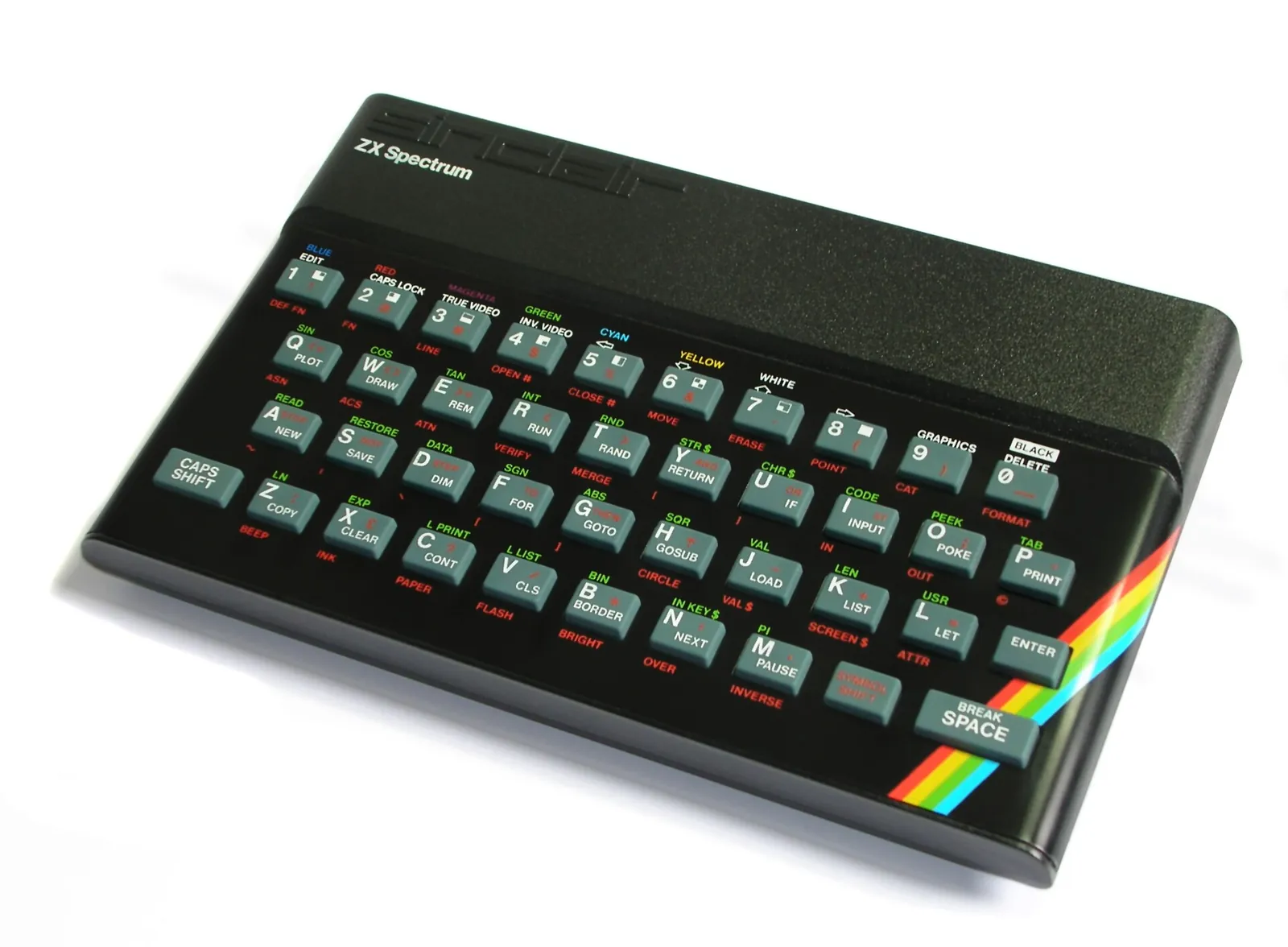 Ordenador ZX Spectrum de 48K con su teclado de goma